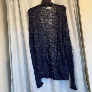 NWT HOLLISTER NAVY BLUE LONG SWEATER WITH BUTTONS